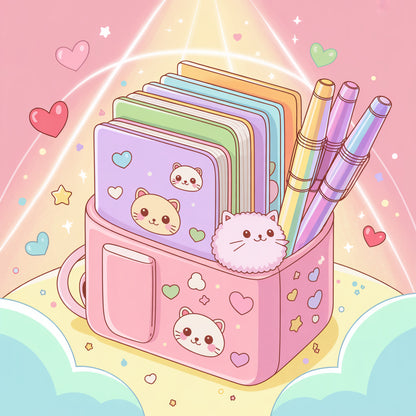 Set SORPRESA 5 Productos Papelería (Libretas, Stickers, Lápices, Estuches, Washi Tape, Gomas, Etc..)