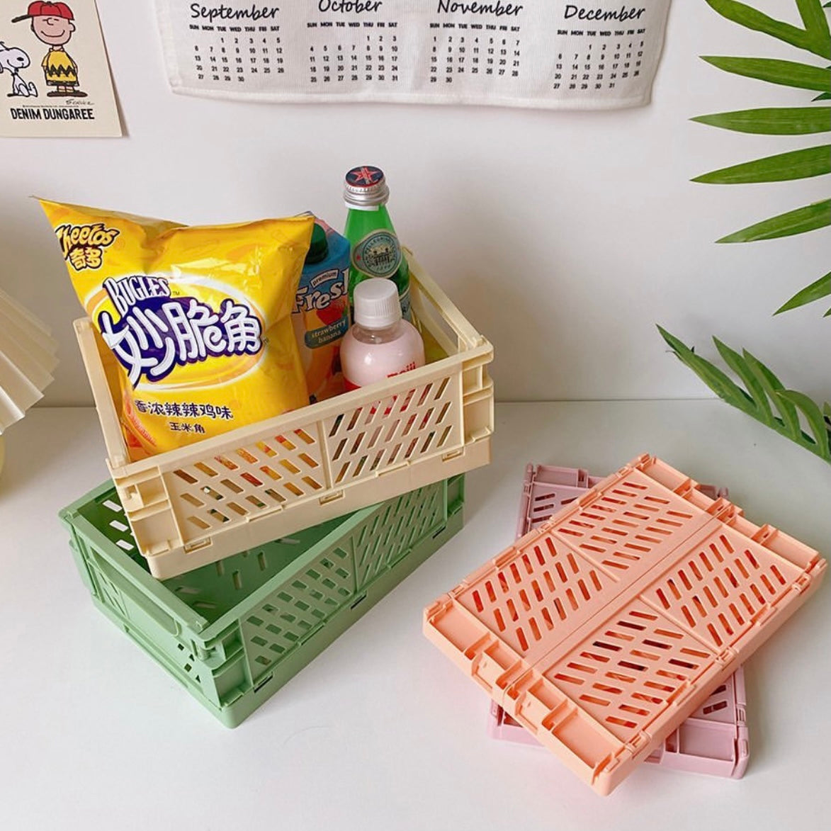 Cajas Organizadoras de escritorio, plegables y apilables 25x10x17cms