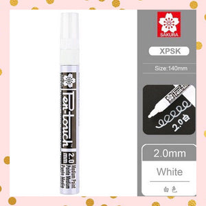 Marcadores permanentes de pintura Pen Touch colores Plata-Oro-Cobre-Blanco, punta 2mm. - Sakura - Frikiados