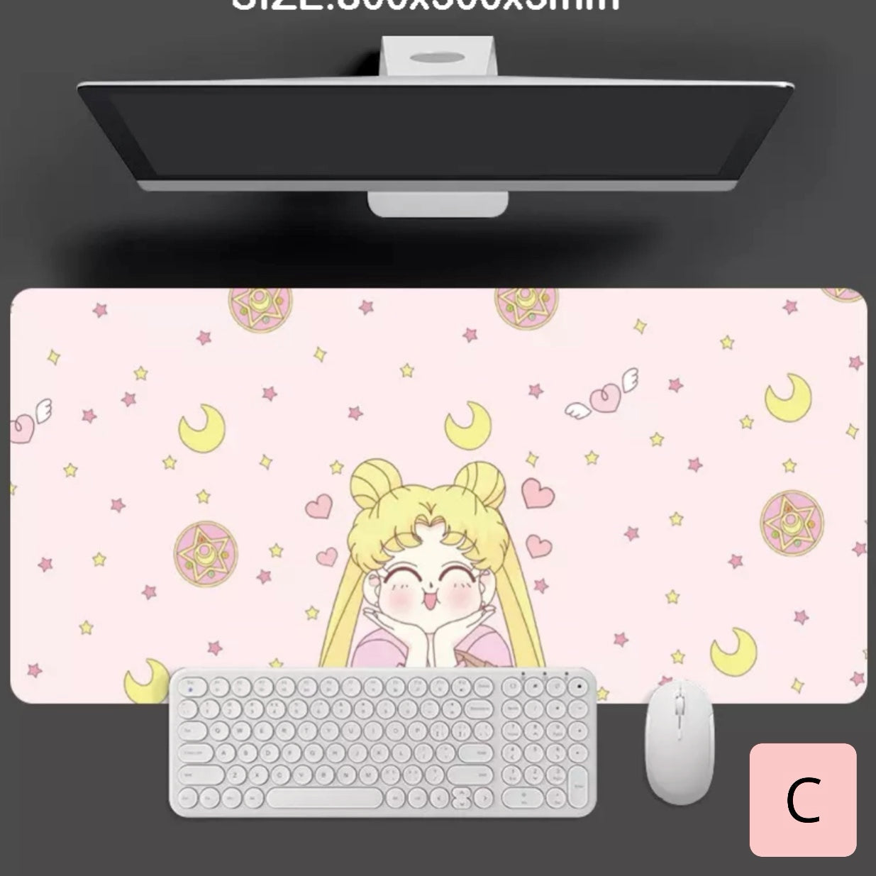 Mouse Pad XL “Sailor Moon”, calidad premium acolchado (4mm grosor), 60x30cms