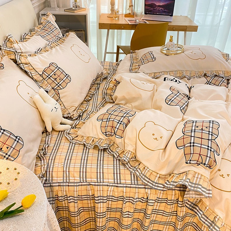Funda cubre plumón + sabana Larga+ cubre almohada “Ositos 🐻”. Microfibra, 1,5 y 2 Plazas