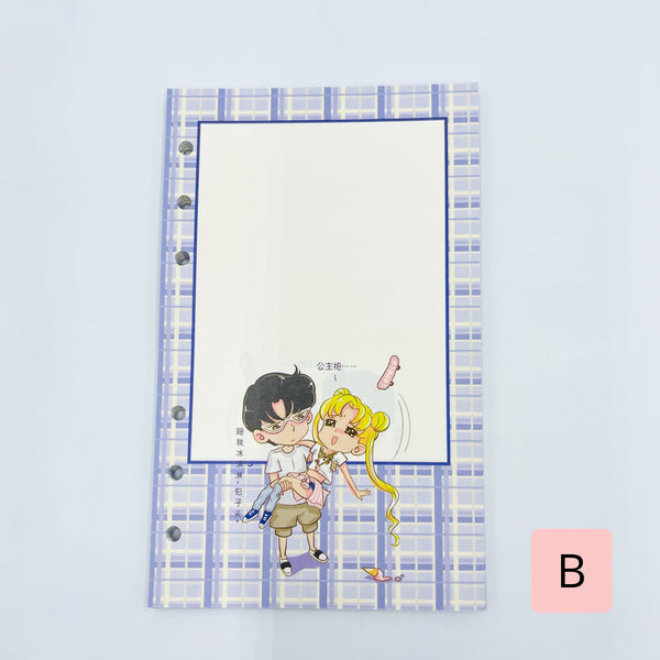 Set 40 hojas para planner Binder “Sailor Moon”, tamaño A6