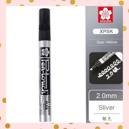 Marcadores permanentes de pintura Pen Touch colores Plata-Oro-Cobre-Blanco, punta 2mm. - Sakura - Frikiados