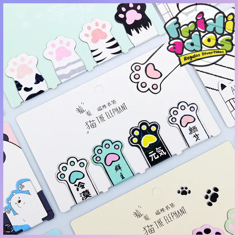 Set 4 Marcapáginas Imantados “Patitas”