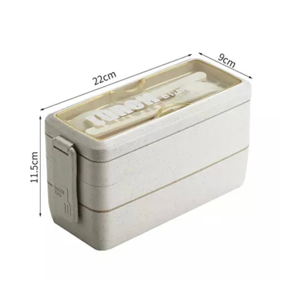 Lunch Box + tenedor y cuchara, apto para microondas, 2 y 3 niveles