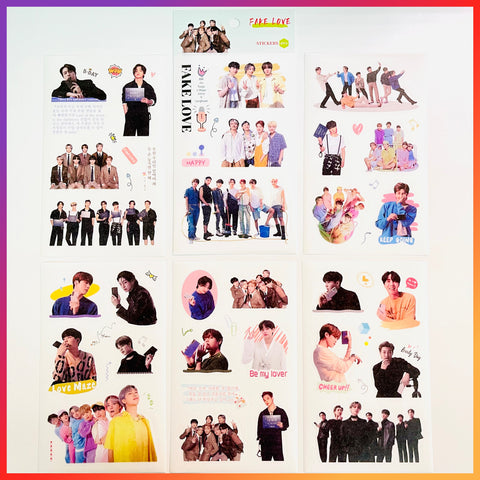 Set 6 láminas Stickers “BTS”. 19x10cms