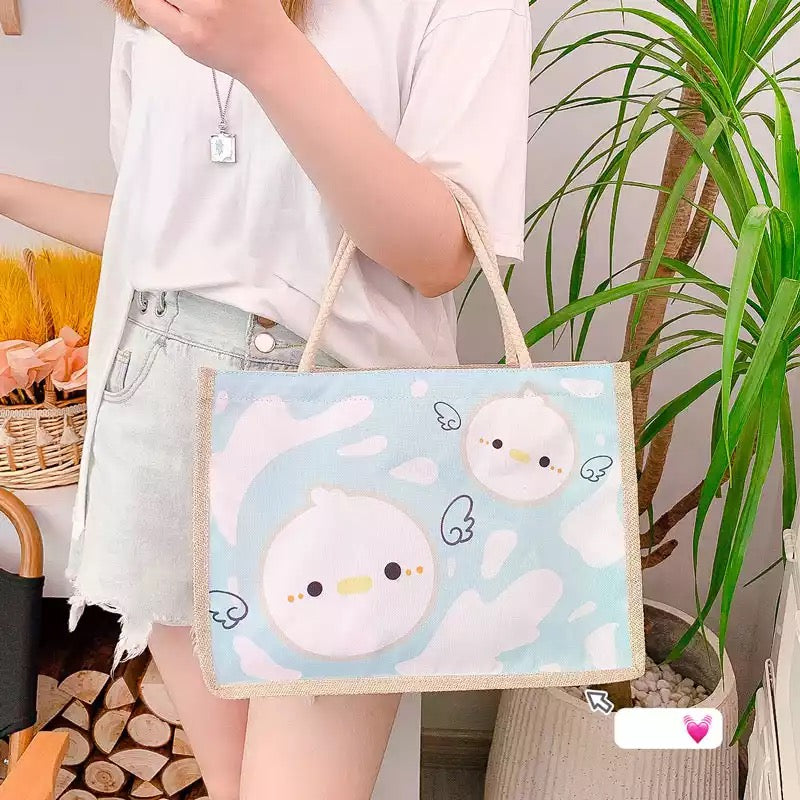 Bolso Cute, Material algodón y cañamo, 34x25cms