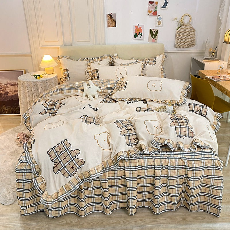 Funda cubre plumón + sabana Larga+ cubre almohada “Ositos 🐻”. Microfibra, 1,5 y 2 Plazas