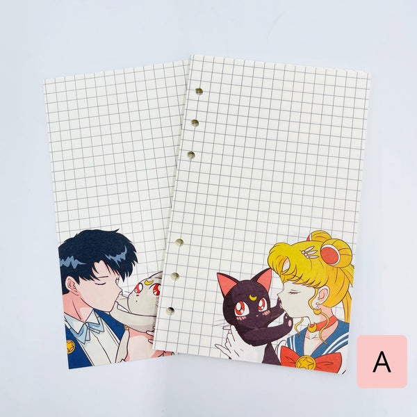 Set 40 hojas para planner Binder “Sailor Moon”, tamaño A6