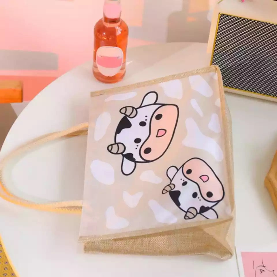 Bolso Cute, Material algodón y cañamo, 34x25cms