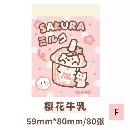 Set 80 Notas “Sakura”, 8x6cms