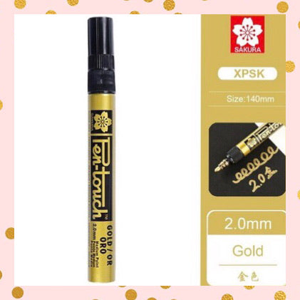 Marcadores permanentes de pintura Pen Touch colores Plata-Oro-Cobre-Blanco, punta 2mm. - Sakura - Frikiados