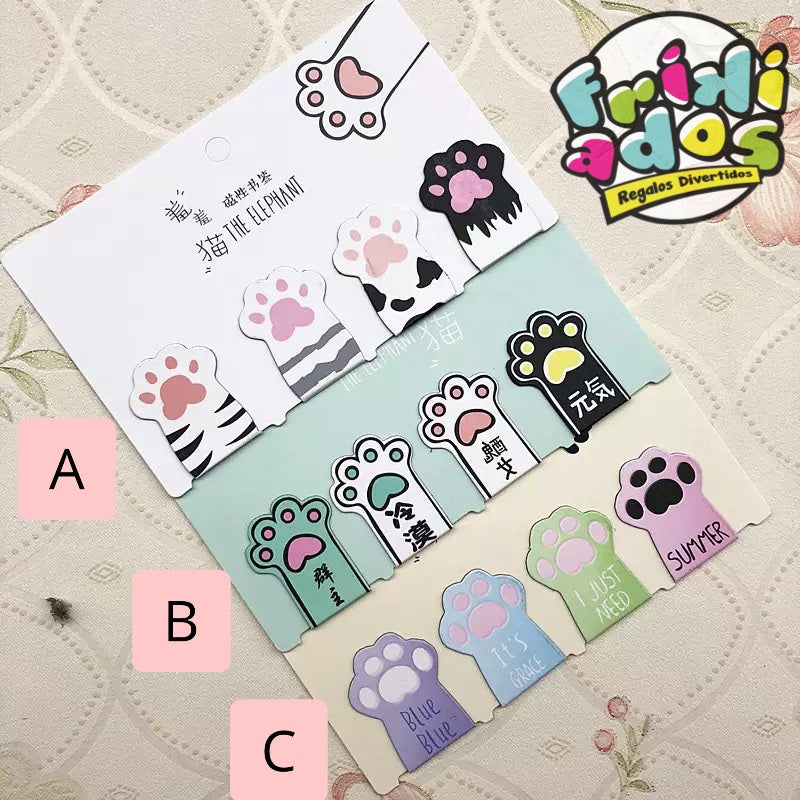 Set 4 Marcapáginas Imantados “Patitas”