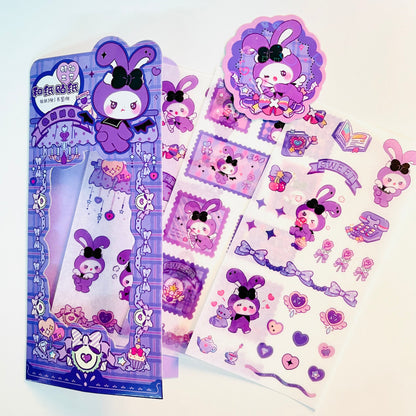 Set 3 Láminas de Stickers + Marca página. 20x9cms