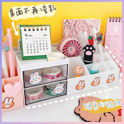 Organizador de Escritorio multi-espacios, no incluye stickers, 25x13x10cms